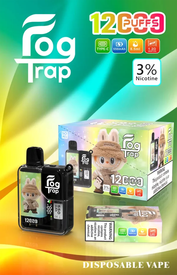 5ae5409114ee10450df38961180696da.webp 【滿10贈1】Fog Trap小新LABUBU 12000口|油電顯示防漏,雙檔功率,台灣正品現貨快速出貨