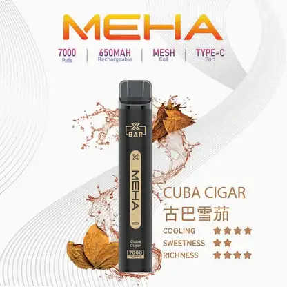 MEHA-XBAR-拋棄式-7000口小黑條-1.webp MEHA XBAR 魅嗨 7000口拋棄式電子煙|Mesh網芯強效涼感,650mAh可充電,台灣正品現貨快速出貨