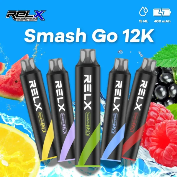 RELX Smash Go 12000口拋棄式電子煙｜15ml防乾燒5%丁鹽，台灣現貨正品安全超取