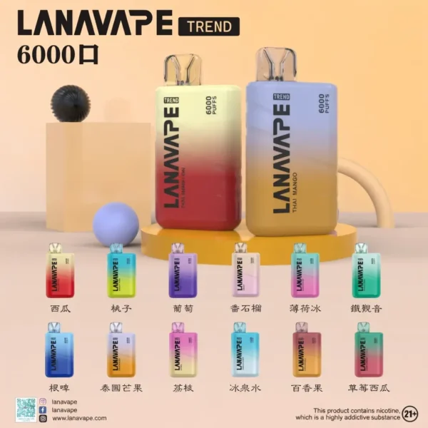 image.webp LANA 6000口拋棄式電子煙|Mesh網芯順口8ml快充續航,台灣現貨正品安全超取